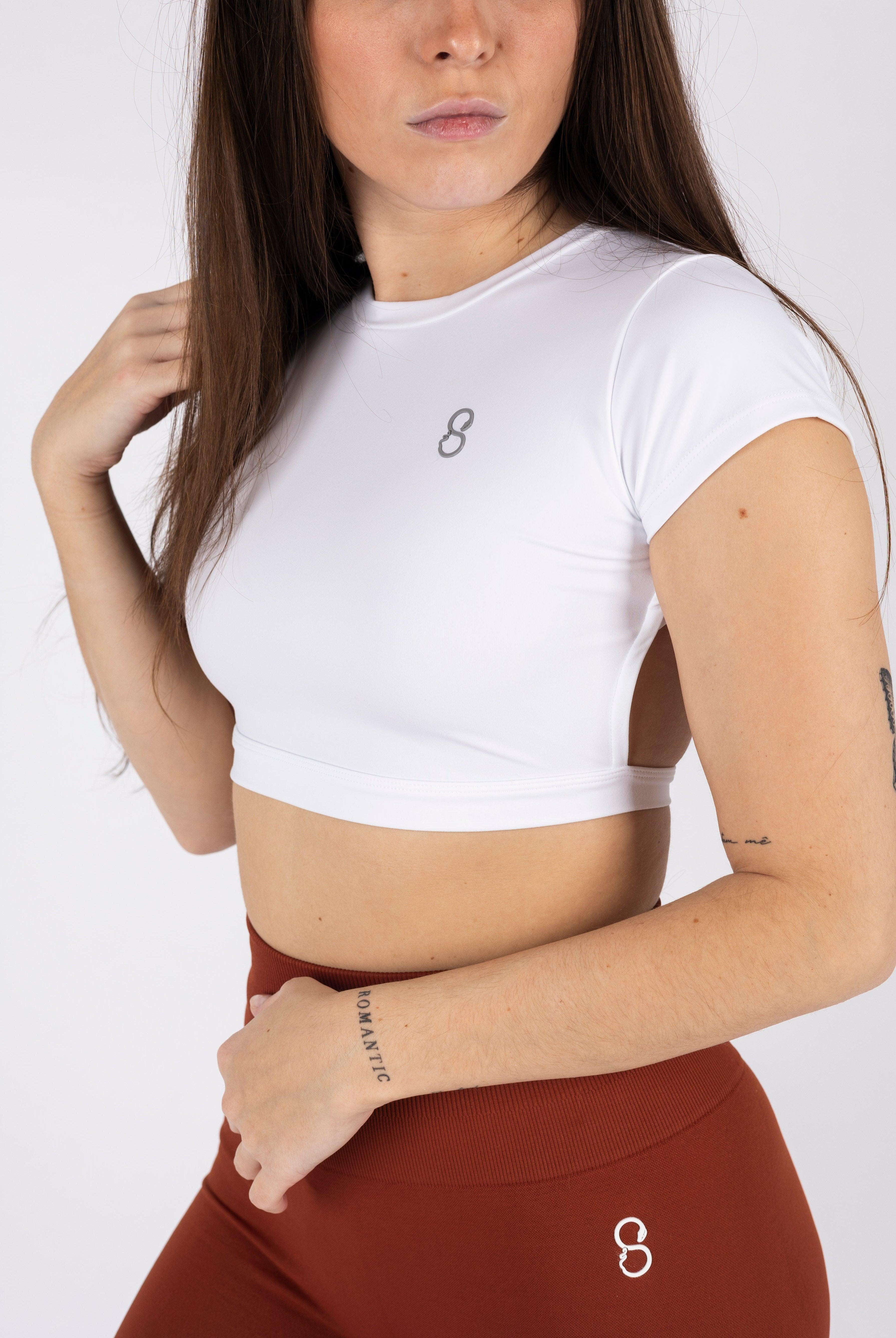 T-shirt Crop Top Untamed Blanc - Styxgym